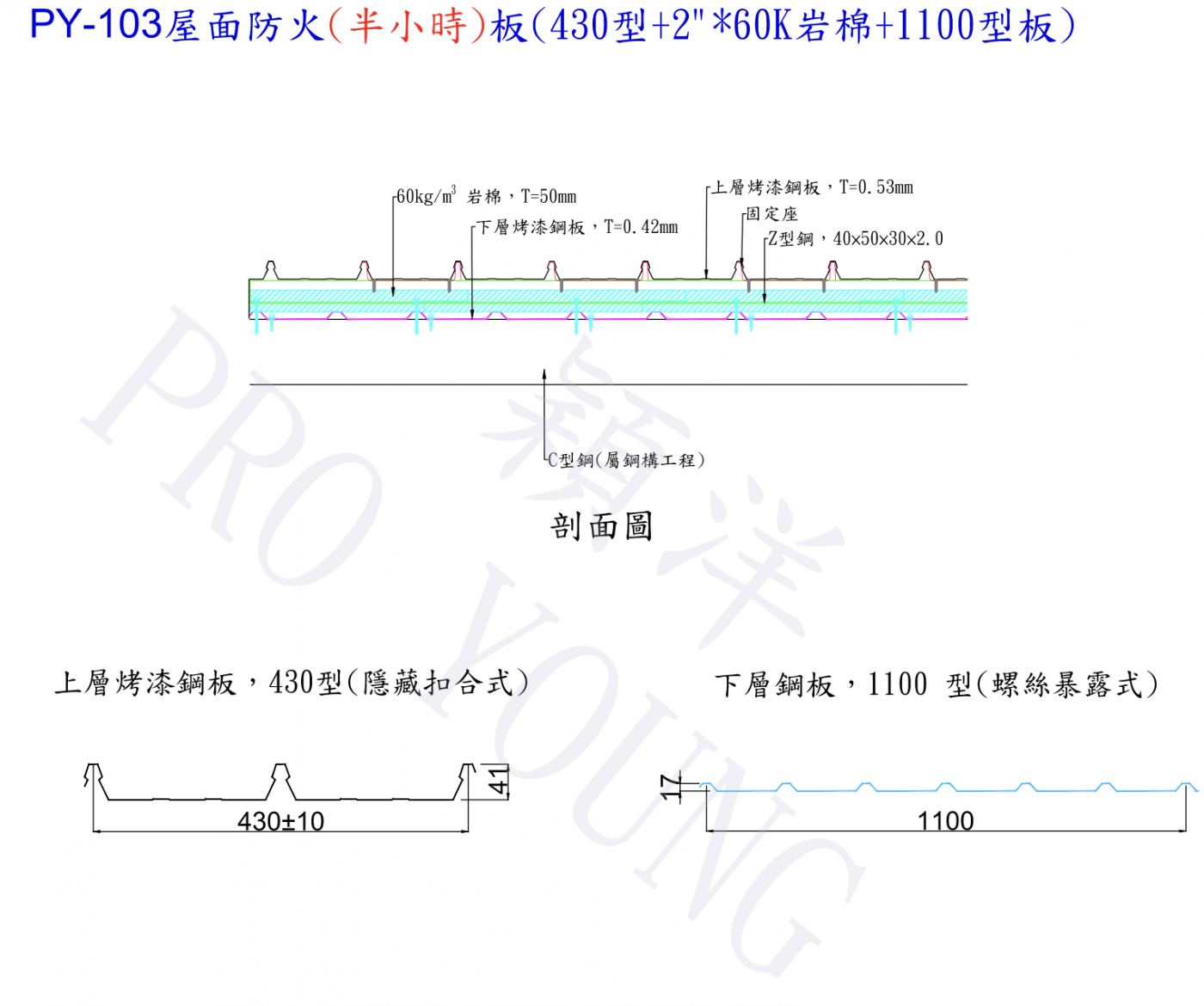 PY-103屋頂防火板產品圖片 2